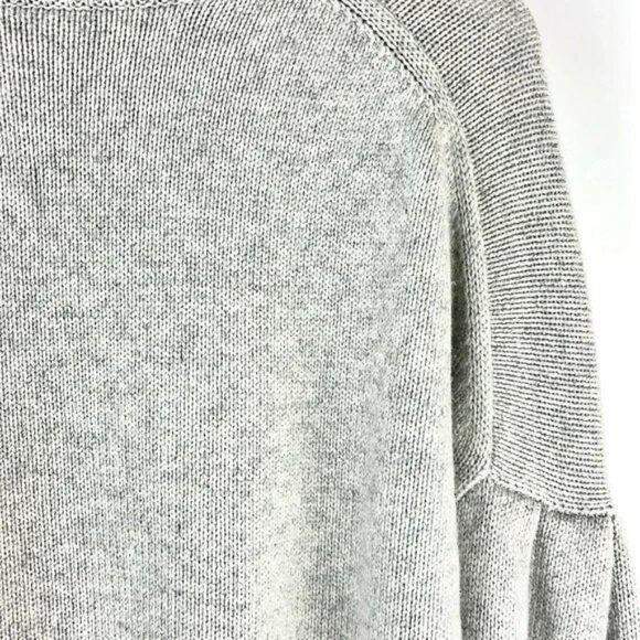 Tibi PF/17 Heather Grey Cashmere Pleated Sleeve Cropped Pullover - Picture 7 of 9